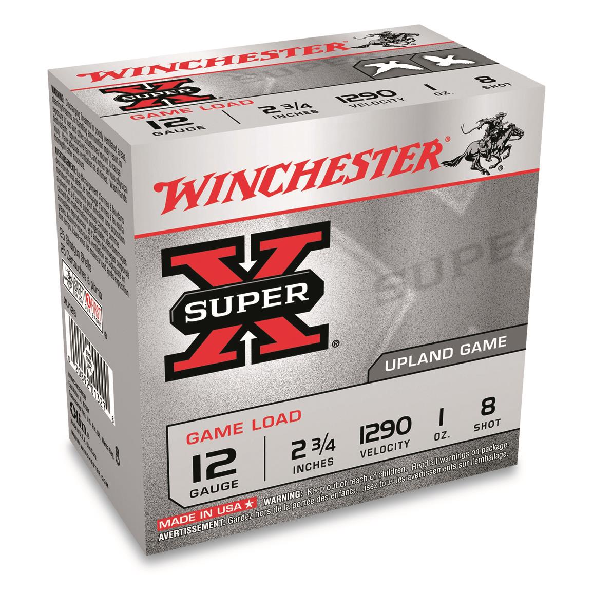 Winchester Super-X Upland Game Loads, 12 Gauge, 2 3/4", 1 oz., 250 Rounds - Image 1