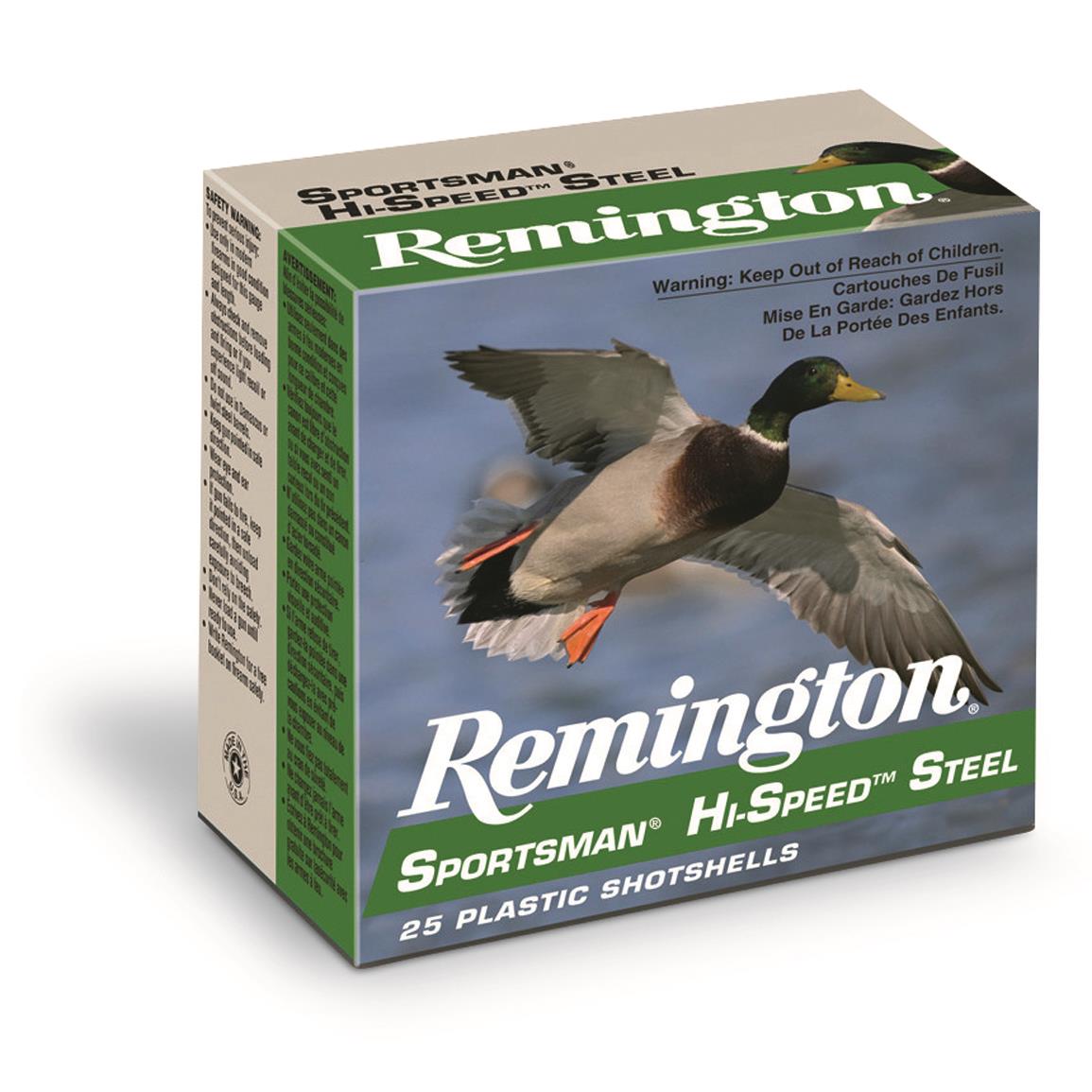 Remington Sportsman Hi-Speed Steel, 12 Gauge, 2 3/4" Shot Shells, 1 1/8 oz., 250 Rounds - Image 1