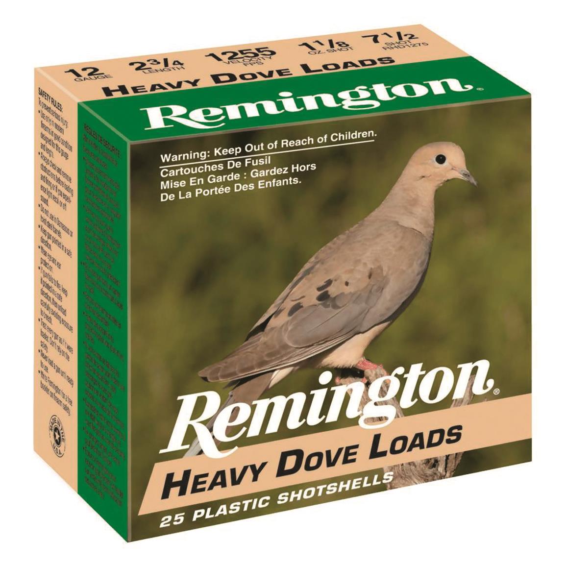 Remington Heavy Dove Loads, 12 Gauge, 2 3/4" Shot Shells, 1 1/8 oz., 250 Rounds - Image 1
