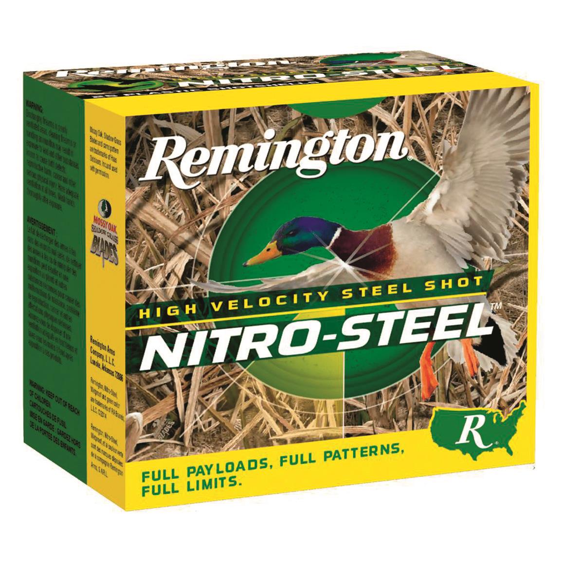 Remington Nitro-Steel High-Velocity, 10 Gauge, 3 1/2" Shot Shells, 1 1/2 oz., 250 Rounds - Image 1