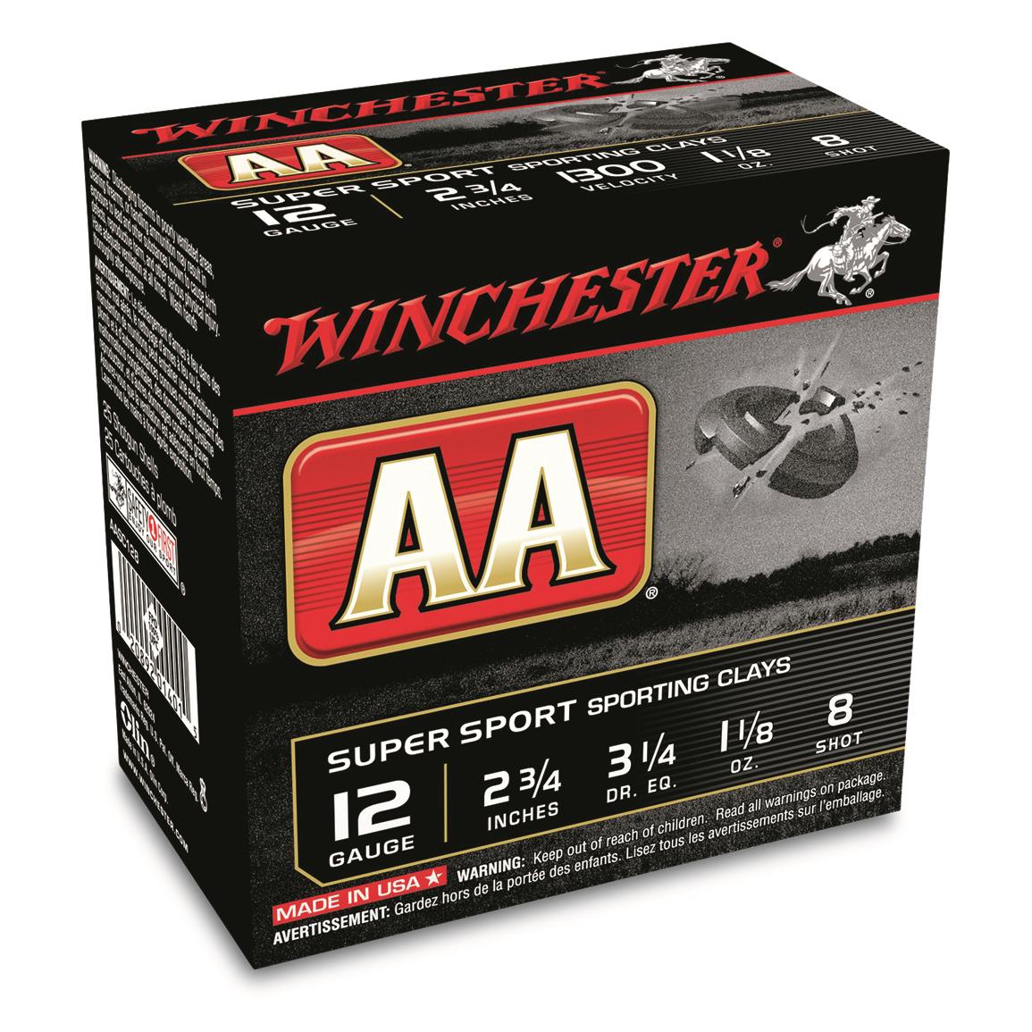 Winchester AA Super Sport Sporting Clays, 12 Gauge, 2 3/4", 1 1/8 oz., 250 Rounds - Image 1