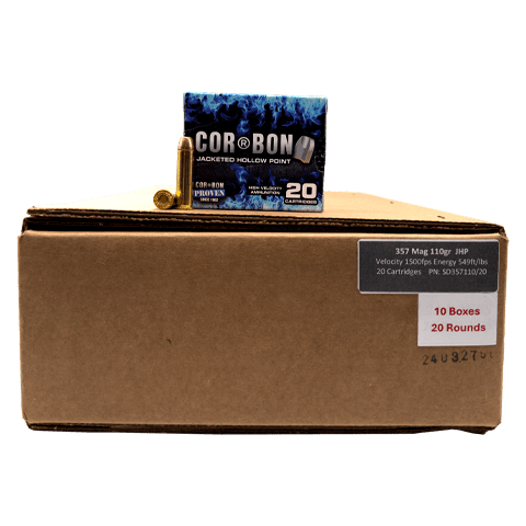 357 Mag – CorBon 110 Grain Jacketed Hollow Point – 200 Rounds - Image 1