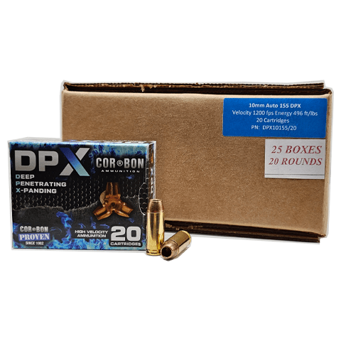 10mm – CorBon 155 Grain DPX Hollow Point – 500 Rounds - Image 1