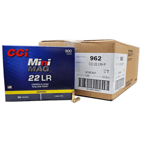 22 Long Rifle – CCI Mini Mag 36 Grain CPHP – 3000 Rounds - Image 1