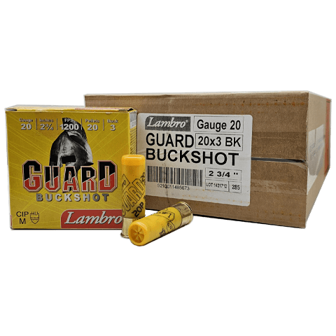 20 Gauge – Lambro 2-3/4″ Guard #3 Buckshot – 250 Rounds - Image 1
