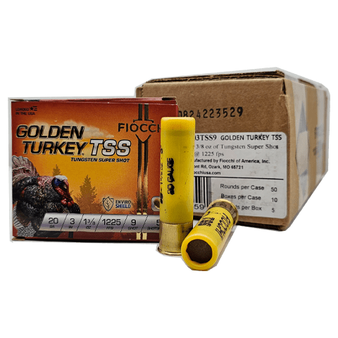 20 Gauge – Fiocchi 3″ Golden Turkey TSS #9 Shot – 50 Rounds - Image 1