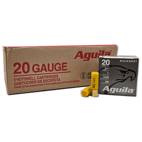 20 Gauge – Aguila 2-3/4″ #2 Buckshot- 250 Rounds - Image 1
