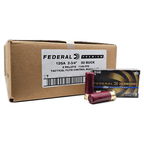 12 Gauge – Federal LE13300 FliteControl 00 Buckshot 8 pellet – 250 Rounds - Image 1