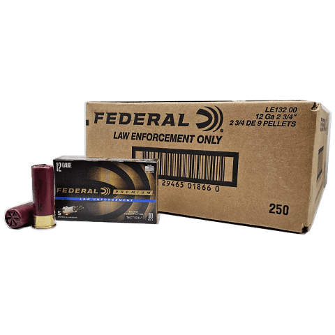 12 Gauge – Federal LE 9 Pellet LE13200 Flite Control Buckshot – 250 Rounds - Image 1