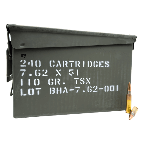7.62×51 NATO – Black Hills 110 Grain TSX – 240 Rounds - Image 1