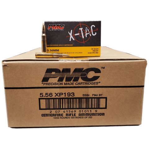 5.56 Nato – PMC X-Tac 55 Grain FMJ Brass Case – 1000 Rounds - Image 1