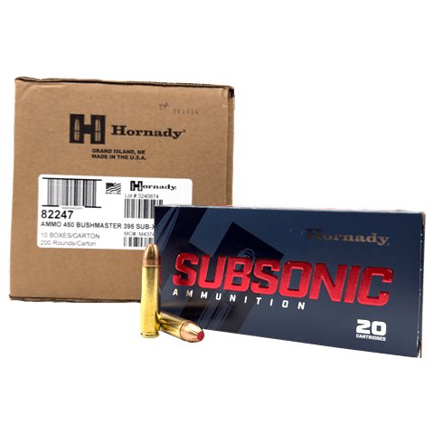 450 Bushmaster – Hornady Subsonic 395 Grain Sub-X – 200 Rounds - Image 1