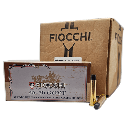 45-70 – Fiocchi 405 Grain Lead Round Nose Flat Point – 200 Rounds - Image 1