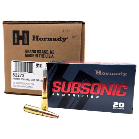 338 ARC – Hornady Subsonic 307 Grain SUB-X – 200 Rounds - Image 1