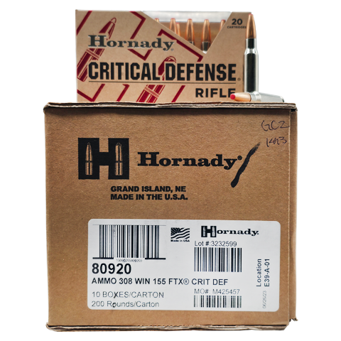 308 Win – Hornady Critical Defense 155 Grain FTX – 200 Rounds - Image 1