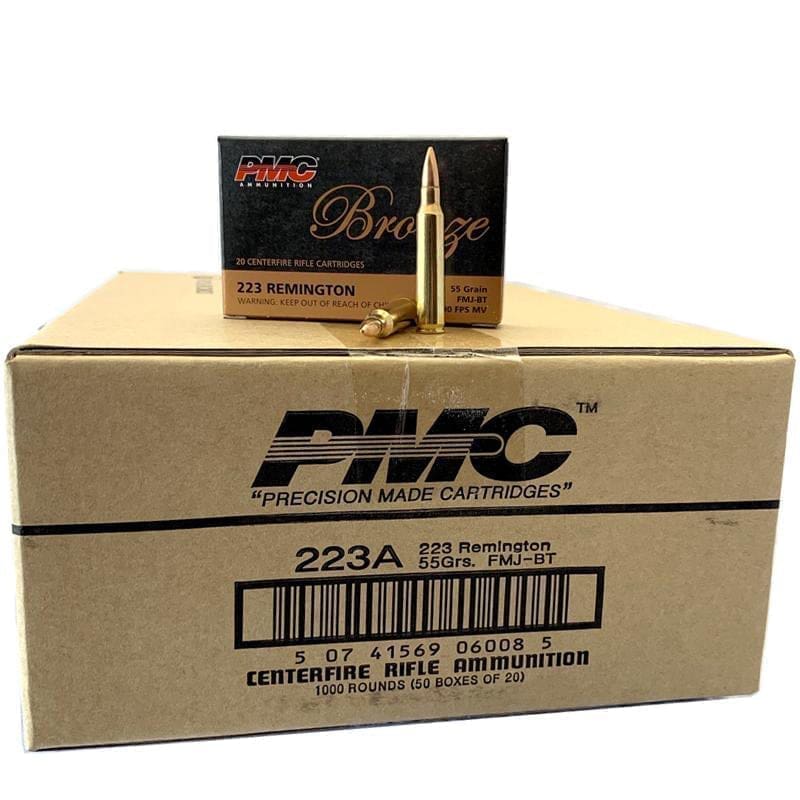 223 Rem – PMC Bronze 55 Grain FMJ – 1000 Rounds - Image 1