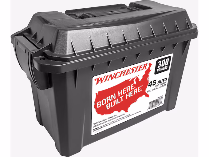 Winchester USA 45 ACP Ammo 230 Grain Full Metal Jacket Ammo Can of 300 - Image 1