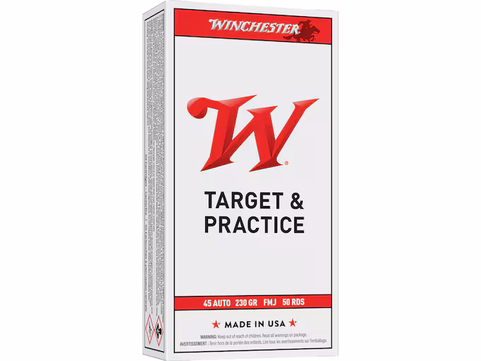 Winchester White Box USA 45 ACP Ammo 230 Grain Full Metal Jacket (500 rounds) - Image 1