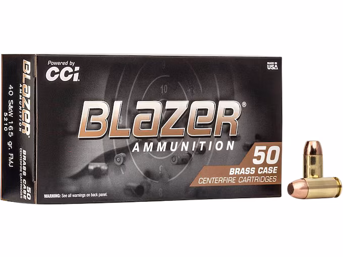 Blazer Brass 40 S&W Ammo 165 Grain Full Metal Jacket (1000 rounds) - Image 1