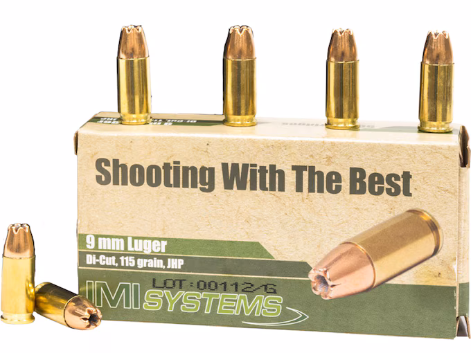 IMI 9mm Luger Ammo 115 Grain Jacketed Hollow Point - Image 1