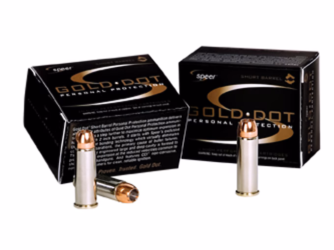 Speer Gold Dot Short Barrel 38 Special +P Ammo 135 Grain Bonded Jacketed Hollow Point (200 rounds) - Image 1