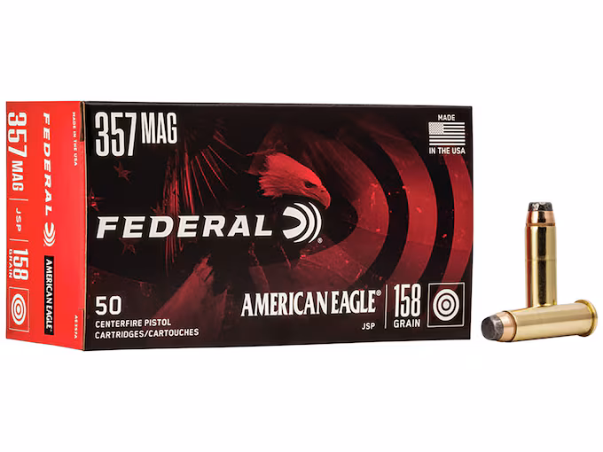 Federal American Eagle 357 Magnum Ammo 158 Grain Jacketed Soft Point (1000 rounds) - Image 1