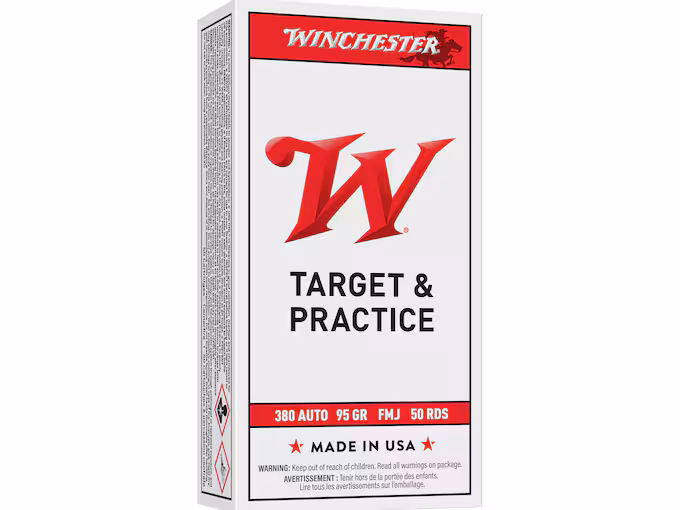 Winchester White Box USA 380 ACP Ammo 95 Grain Full Metal Jacket (500 rounds) - Image 1