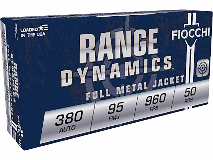 Fiocchi Training Dynamics 380 ACP Ammo 95 Grain Full Metal Jacket (1000 rounds) - Image 1