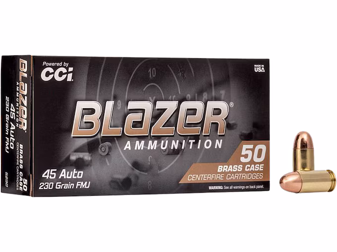Blazer Brass 45 ACP Ammo 230 Grain Full Metal Jacket (1000 rounds) - Image 1