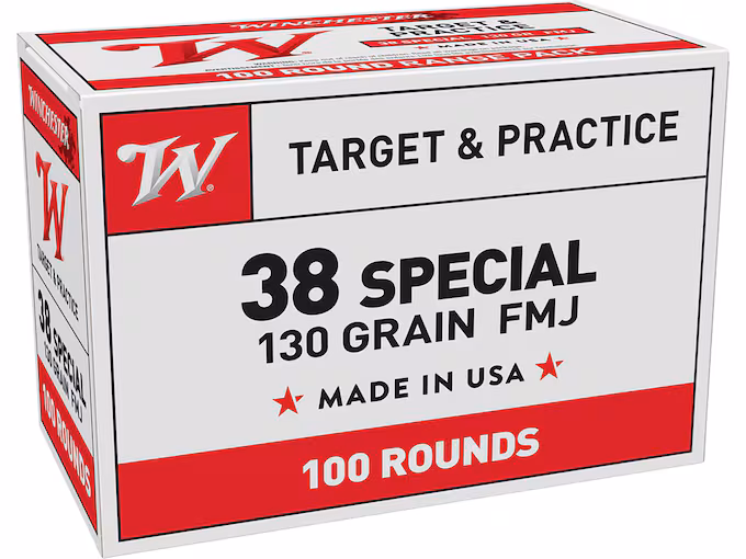 Winchester White Box USA Ammo 38 Special 130 Grain Full Metal Jacket Bulk (500 rounds) - Image 1
