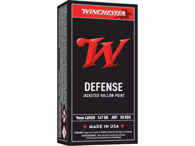 Winchester Defense 9mm Luger Ammo 147 Grain Jacketed Hollow Point (500 rounds) - Image 1
