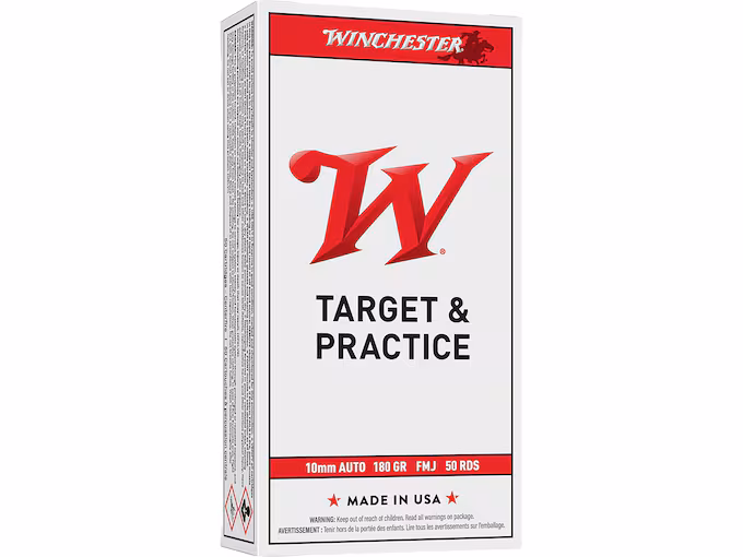 Winchester White Box USA 10mm Auto Ammo 180 Grain Full Metal Jacket (500 rounds) - Image 1