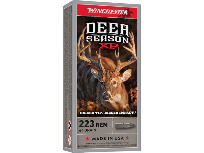 Winchester Deer Season XP 223 Remington Ammo 64 Grain Extreme Point Polymer Tip (200 rounds) - Image 1