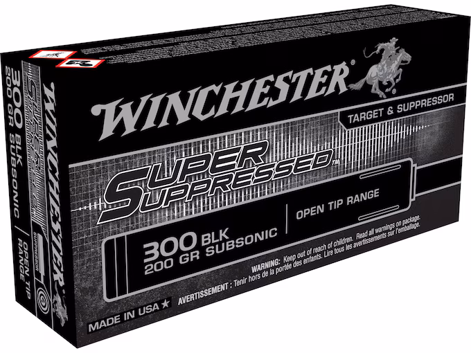Winchester Super Suppressed 300 AAC Blackout Ammo 200 Grain Open Tip Range (200 rounds) - Image 1