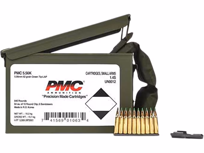 PMC X-Tac M855 5.56x45mm NATO Ammo 62 Grain Penetrator Full Metal Jacket (840) - Image 1