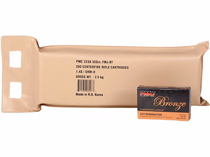 PMC Bronze 223 Remington Ammo 55 Grain Full Metal Jacket (200 rounds) - Image 1