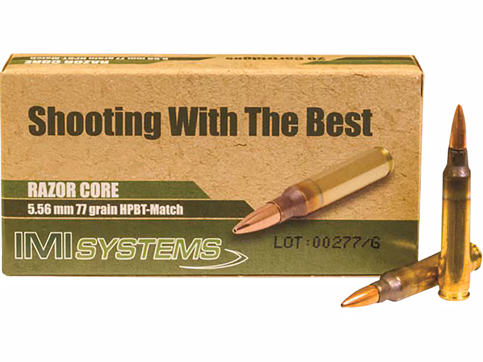 IMI Razor Core 5.56x45mm NATO Ammo 77 Grain Sierra MatchKing Hollow Point (500 rounds) - Image 1
