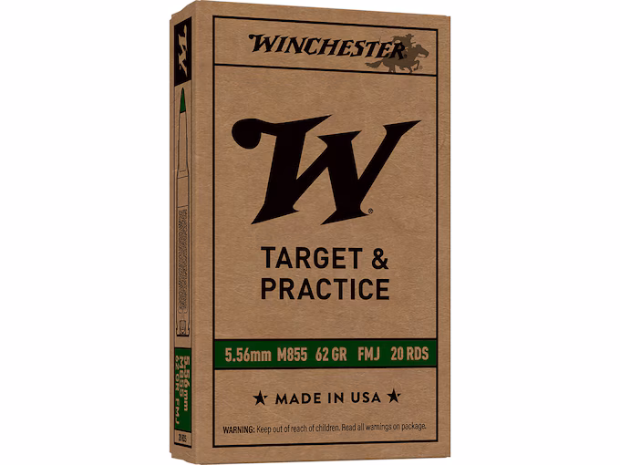 Winchester M855 SS109 5.56x45mm NATO Ammo 62 Grain Penetrator Full Metal Jacket (1000 rounds) - Image 1