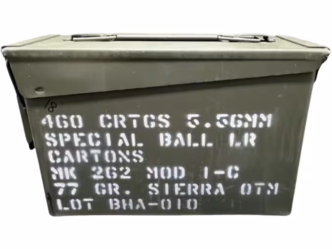 Black Hills 5.56x45mm NATO MK262 Mod1-C Ammo 77 Grain Open Tip Match Ammo Can of 460 - Image 1