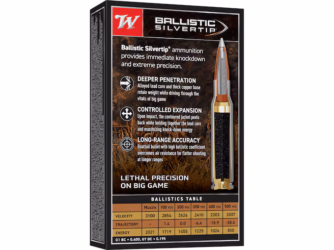 Winchester Ballistic Silvertip 243 Winchester Ammo 95 Grain Polymer Tip (200 rounds) - Image 1