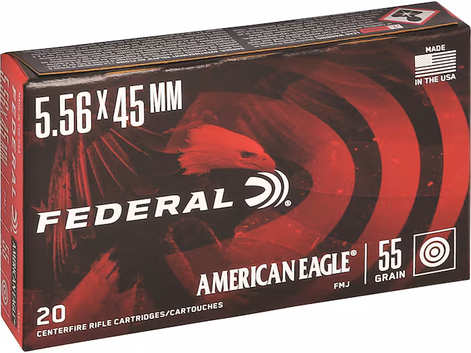 Federal American Eagle M193 5.56x45mm NATO Ammo 55 Grain Full Metal Jacket (500 rounds) - Image 1