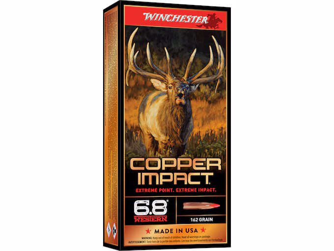 Winchester Copper Impact 6.8 Western Ammo 162 Grain Polymer Tip Lead Free (200 rounds) - Image 1
