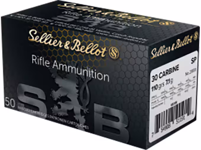 Sellier & Bellot 30 Carbine Ammo 110 Grain Jacketed Soft Point (1000 rounds) - Image 1