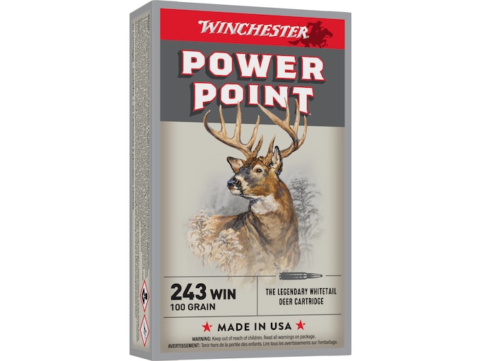 Winchester Power Point 243 Winchester Ammo 100 Grain Jacketed Soft Point (200 rounds) - Image 1