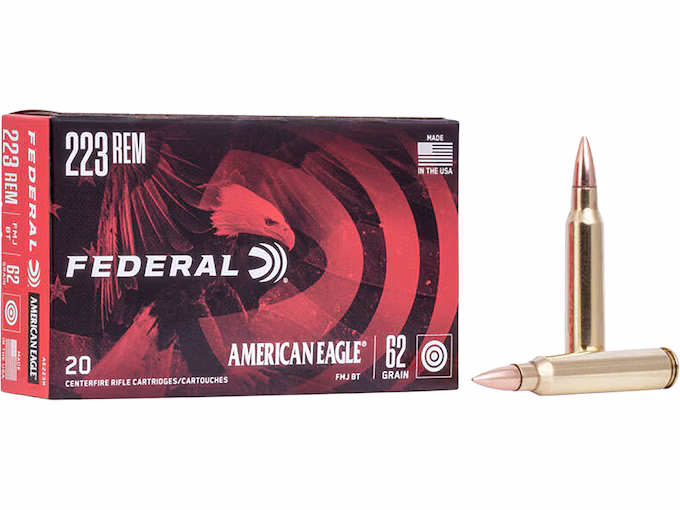 Federal American Eagle 223 Remington Ammo 62 Grain Full Metal Jacket (500) - Image 1