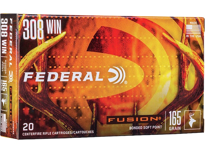 Federal Fusion 308 Winchester Ammo 165 Grain Jacketed Soft Point (200 rounds) - Image 1