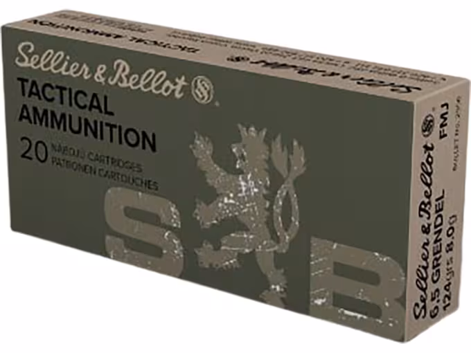 Sellier & Bellot 6.5 Grendel Ammo 124 Grain Full Metal Jacket (600) - Image 1