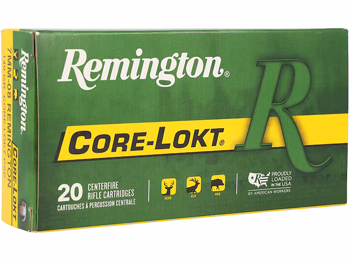Remington Core-Lokt 7mm-08 Remington Ammo 140 Grain Jacketed Soft Point (200 rounds) - Image 1