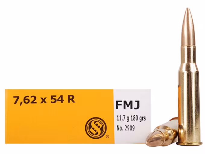 Sellier & Bellot 7.62x54mm Rimmed Russian Ammo 180 Grain Full Metal Jacket (400 rounds) - Image 1