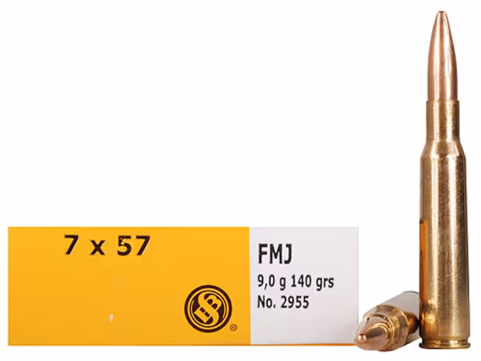 Sellier & Bellot 7x57mm Mauser (7mm Mauser) Ammo 140 Grain Full Metal Jacket (400 rounds) - Image 1
